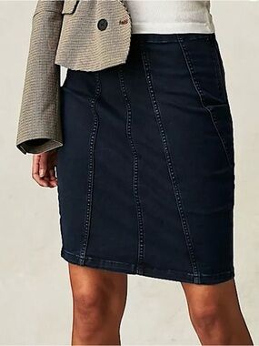 We The Free Dom Denim Midi Skirt Size 8
